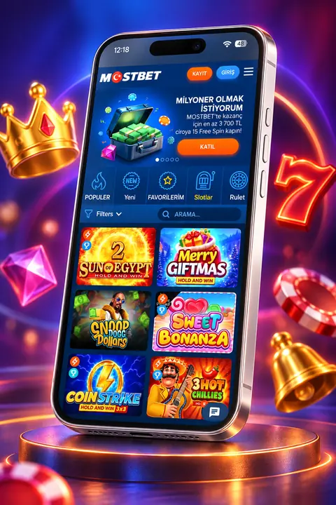 Gümüş telefonda Mostbet casino oyunları ekranı