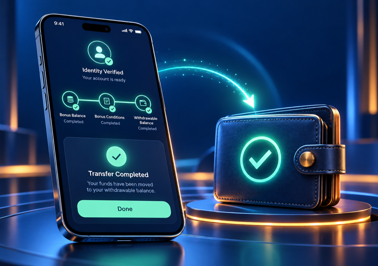 Bonus koşulları tamamlandıktan sonra güvenli para çekme işlemi